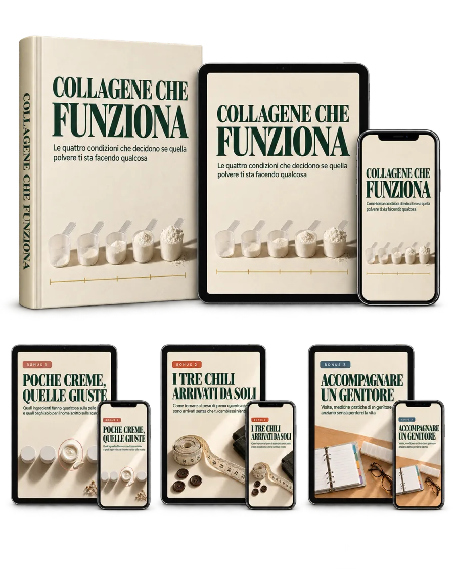 La guida Collagene Che Funziona con i tre bonus in omaggio